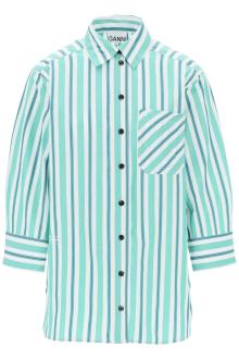 ganni &quot;oversized striped poplin shirt