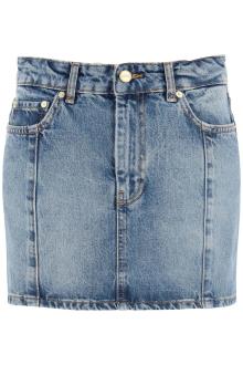 ganni denim mini skirt