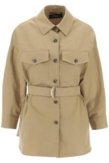 weekend max mara cotton and linen vicario overshirt