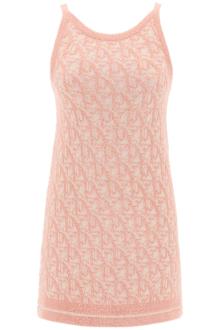 palm angels monogram knitted mini dress