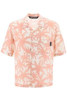 palm angels bowling shirt with palms motif