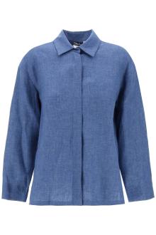 &#039;s max mara kasia linen shirt in canvas fabric