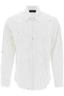 amiri striped shirt with staggered logo