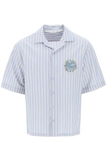 etro pegasus striped bowling shirt