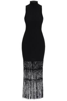 khaite &quot;ribbed knit dress with fringe details&quot;