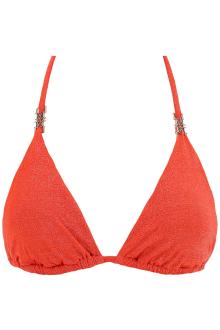 max mara beachwear triangle bikini top in jersey and lurex fabric