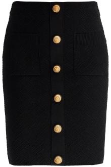 balmain &quot;knitted midi skirt with embossed