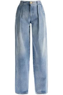 balmain wide leg jeans with pleats