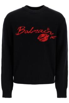 balmain me sweater in wool by balmain