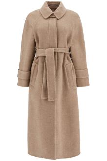 brunello cucinelli wool and cashmere coat with belt