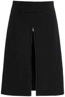 courreges midi twill skirt with zipper