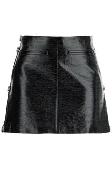 courreges vinyl mini skirt with buckles