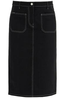 courreges denim midi skirt in seven