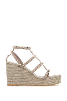 valentino garavani rockstud wedge sand