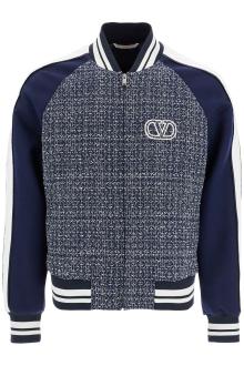 valentino garavani tweed bomber jacket for