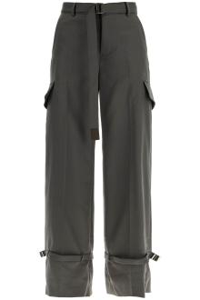 sacai cargo wool blend trousers for men.