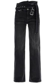 y project bootcut jeans with criss-cross