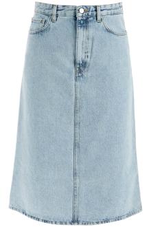 toteme denim midi skirt in seven