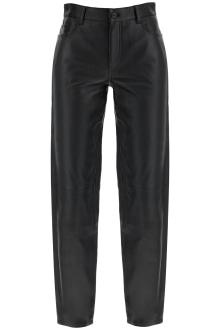 toteme five-pocket leather pants