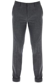 paul smith slim fit flannel trousers in eight