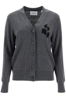 isabel marant etoile karin cardigan with logo intarsia