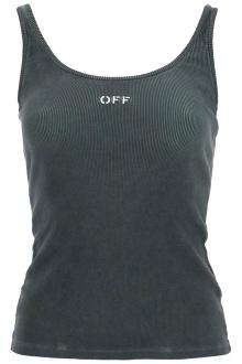 off-white stretch cotton tank top for women