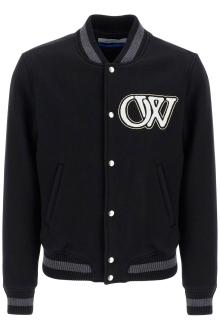 off-white embroidered lettering varsity