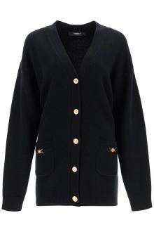 versace boxy wool and cashmere cardigan