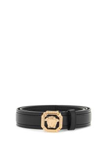 versace &quot;leather medusa belt with