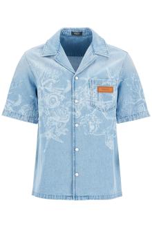 versace barocco sea denim shirt