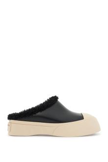 marni pablo leather and shearling clog