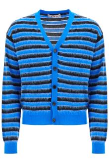 marni striped wool and mohair cardigan