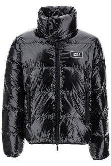 dsquared2 lightweight black padded nylon jacket with high collar