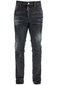 dsquared2 cool guy black cotton jeans with faded effect