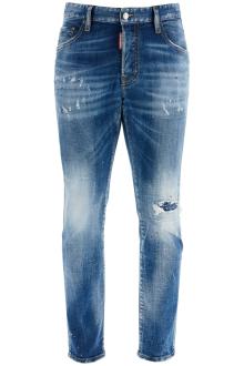 dsquared2 slim fit navy blue used effect jeans