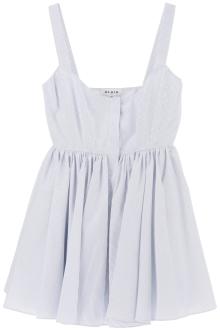 alaia skater poplin mini dress