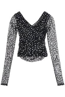 dolce &amp; gabbana polka dot draped top with