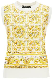 dolce &amp; gabbana &quot;silk sleeveless top with mai