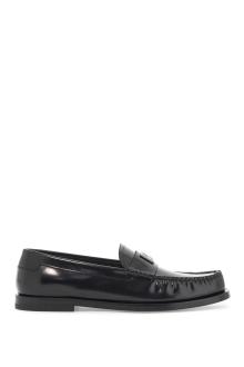 dolce &amp; gabbana brushed leather loafers