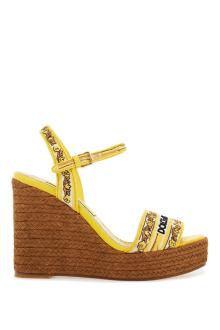 dolce &amp; gabbana maiolica embroidered wedge sandals