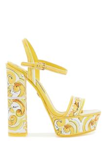 dolce &amp; gabbana &quot;shiny leather platform sandals with mai