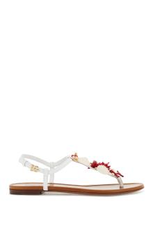 dolce &amp; gabbana &quot;nappa flip-flops with coral