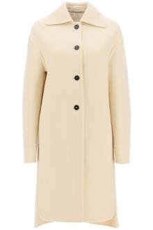 jil sander deconstructed coat in virgin wool