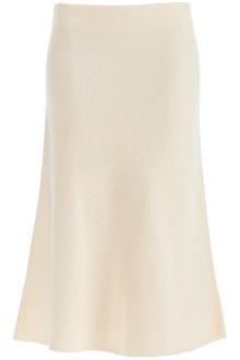 jil sander flared midi wool skirt with a