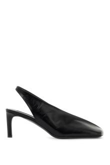 jil sander shiny leather slingback pumps