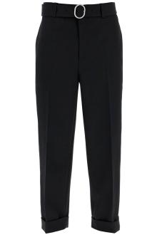 jil sander wool pants with belt.