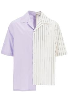 lanvin asymmetric bowling shirt with