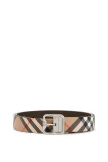 burberry reversible b buckle check belt