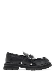 alexander mcqueen brushed leather wander loafers for