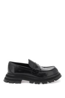 alexander mcqueen brushed leather wander loafers